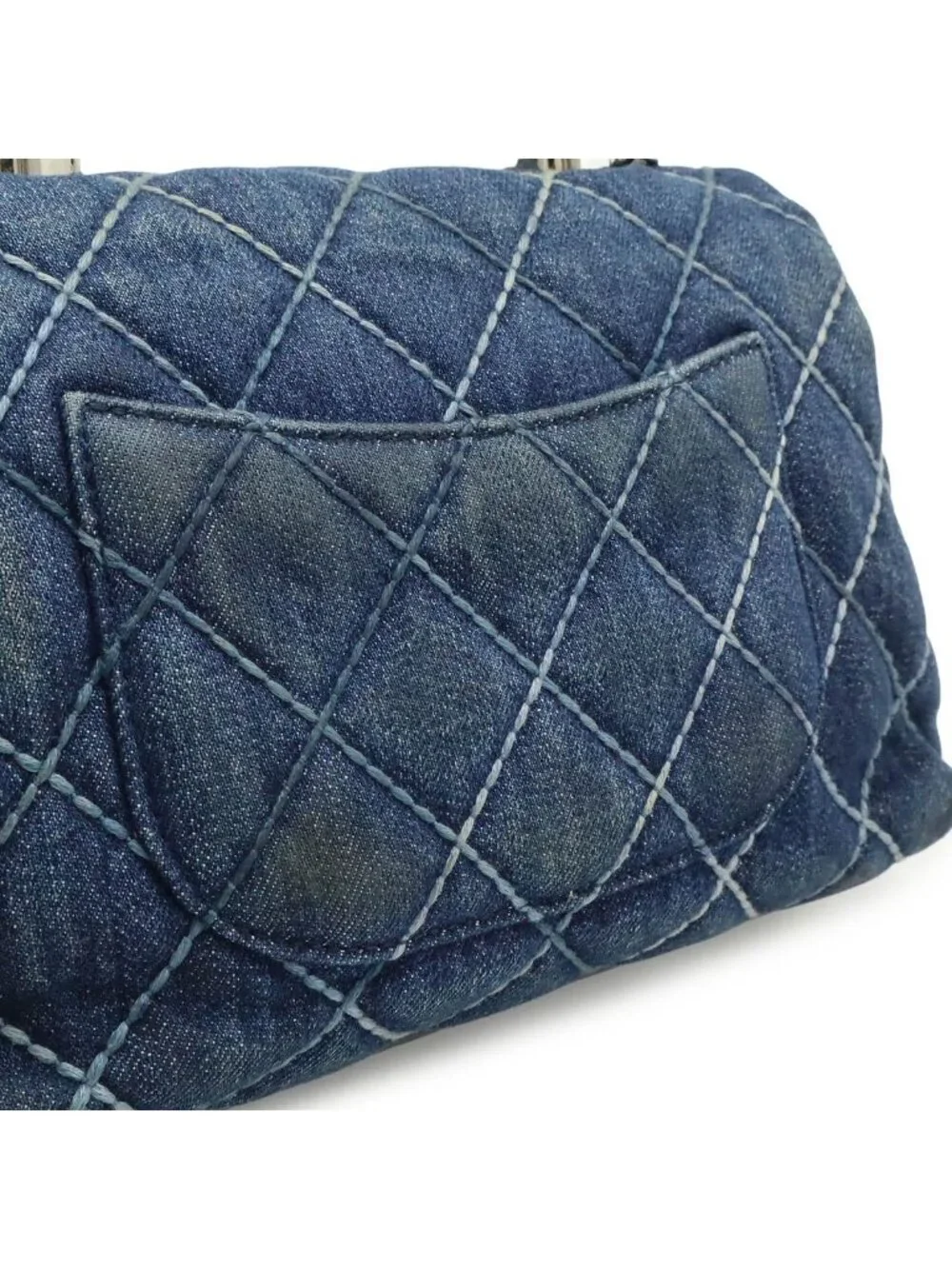 Chanel Wild Stitch Top Handle Flap Bag Coco XS Handbag 2-Way Chain Shoulder